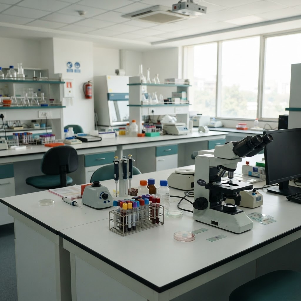 Students working in the medical laboratory